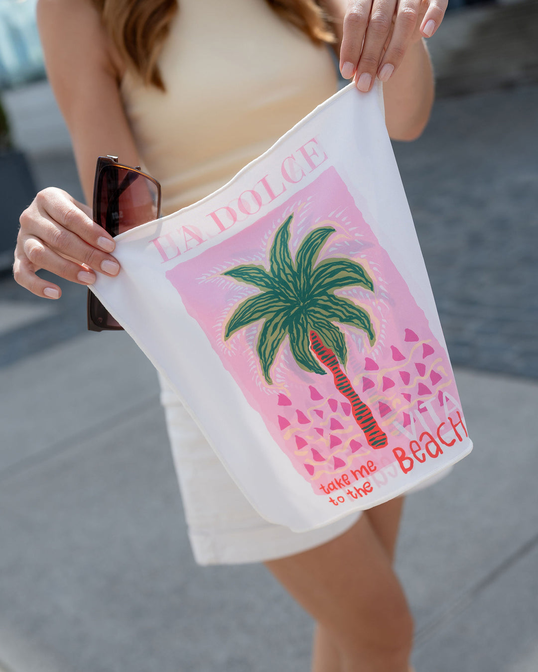 Brillen- und Displaytuch "Pinky Beach"