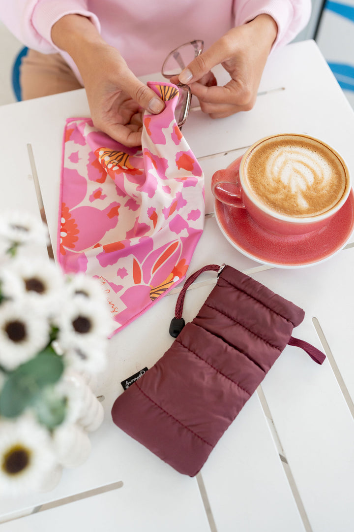 Brillenetui Puffy Bag "Burgundy"