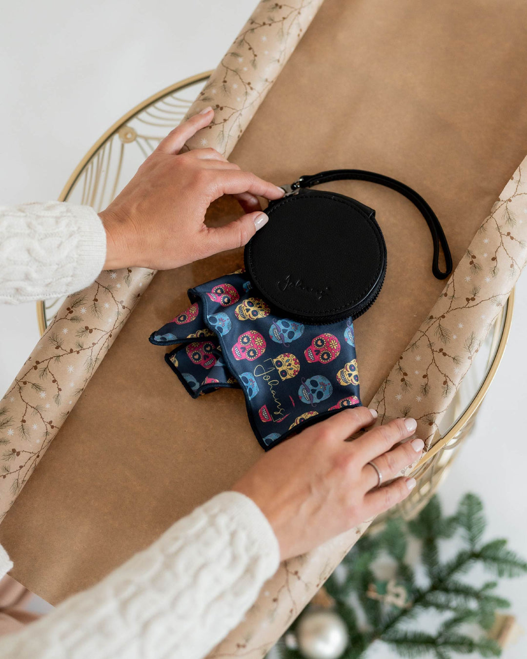 Leder Wallet - schwarz