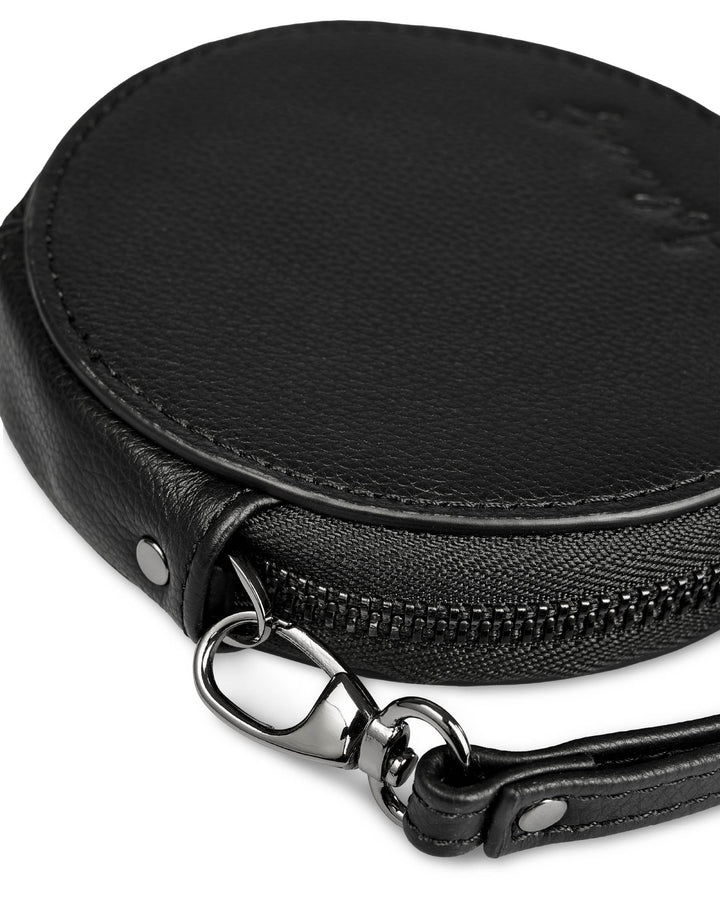 Leder Wallet - schwarz