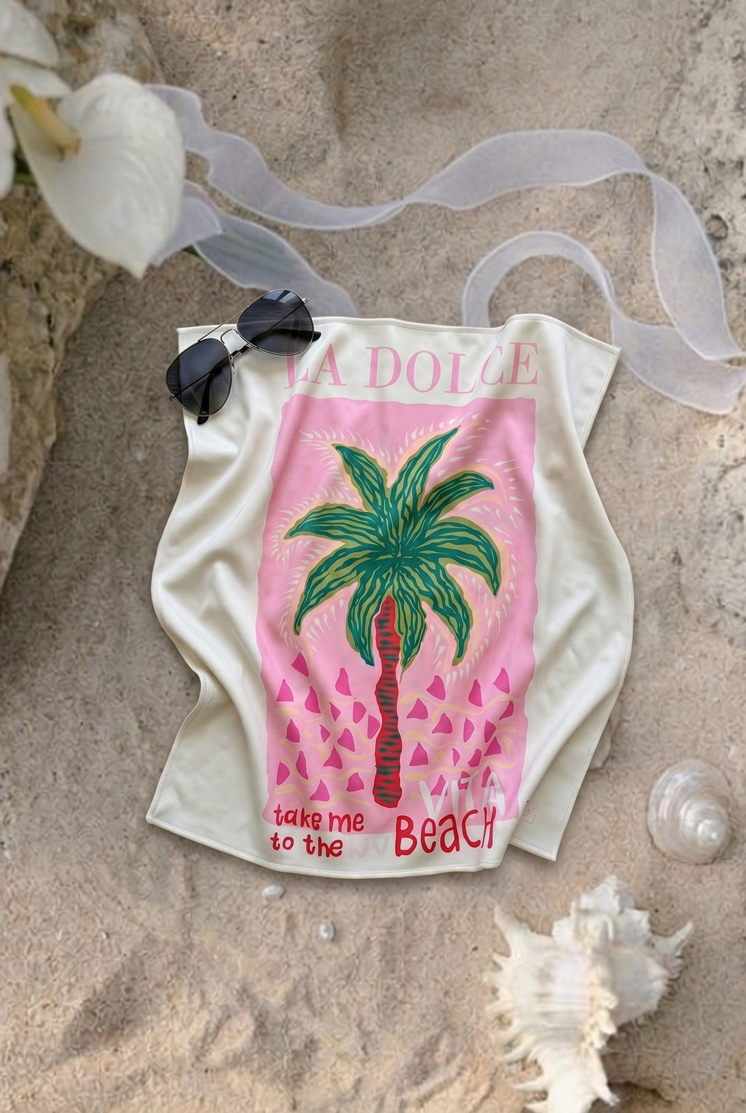 Brillen- und Displaytuch "Pinky Beach"