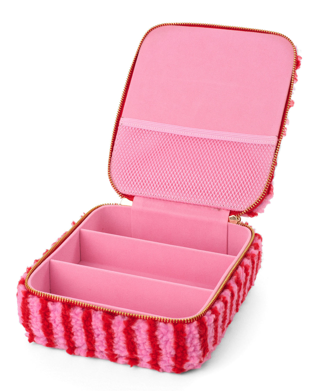 Brillenbox Sweet Stripes - Aufbewahrung für 3 Brillen im Bouclé-Look